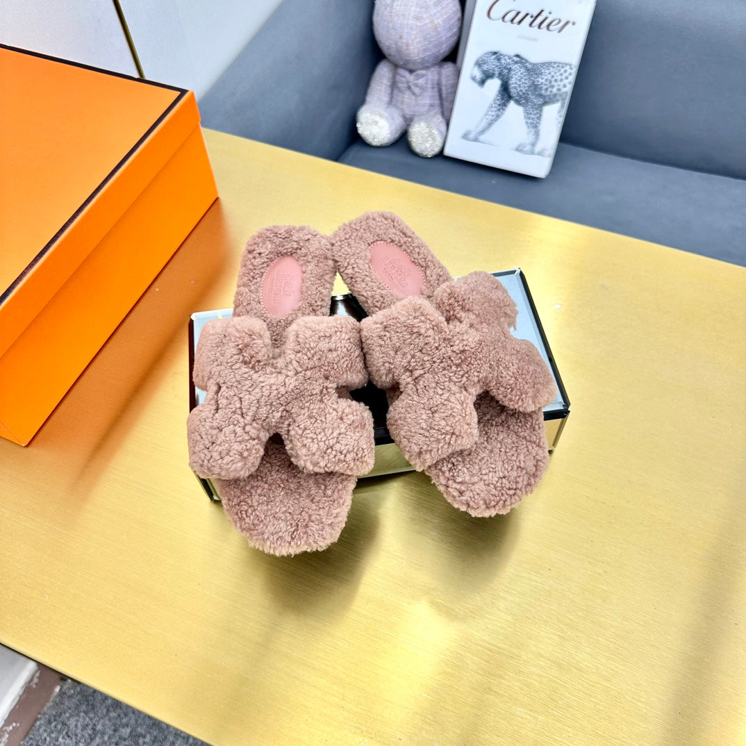 0RAN SHEARLING SANDALS ROSY BROWN - 图片 6