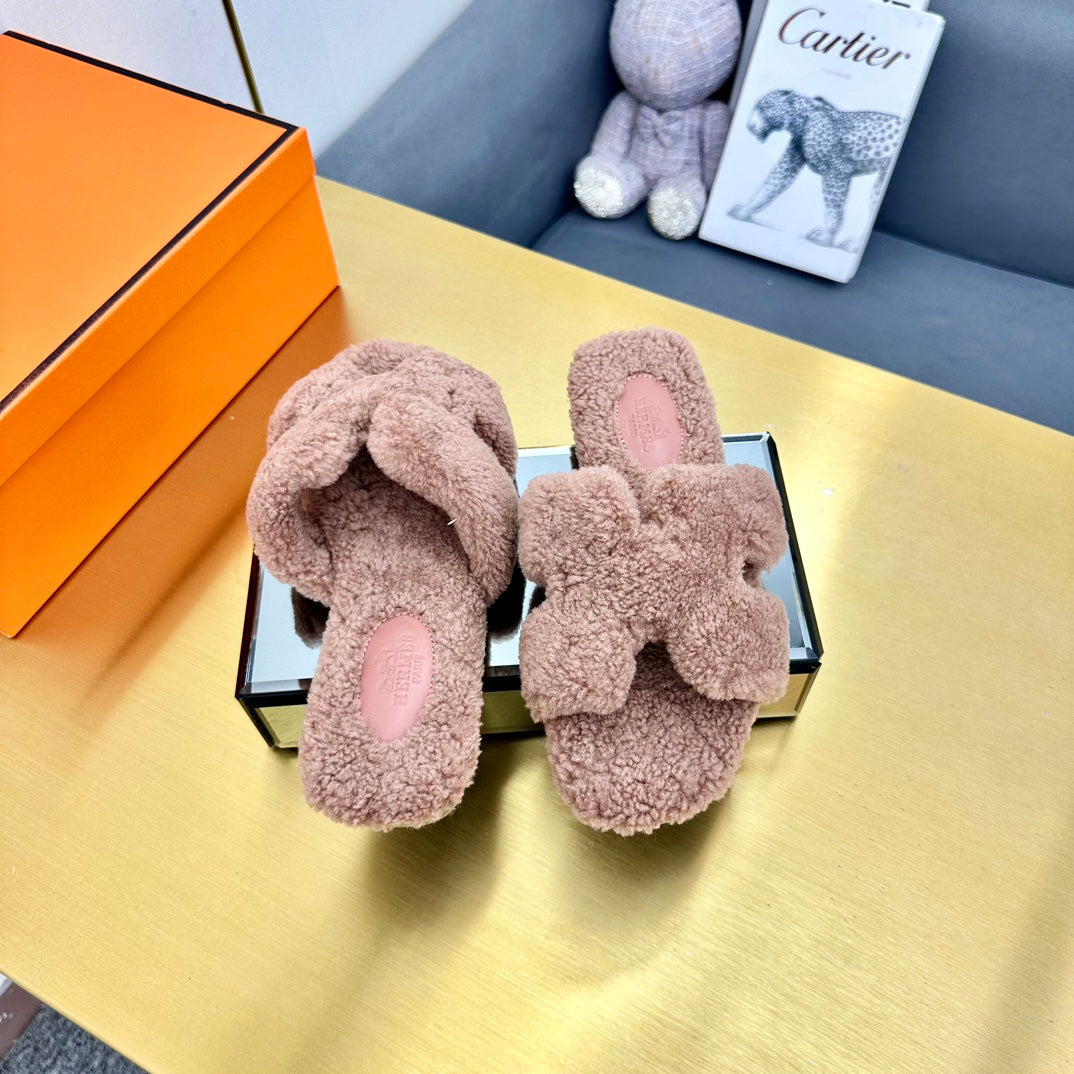 0RAN SHEARLING SANDALS ROSY BROWN - 图片 7