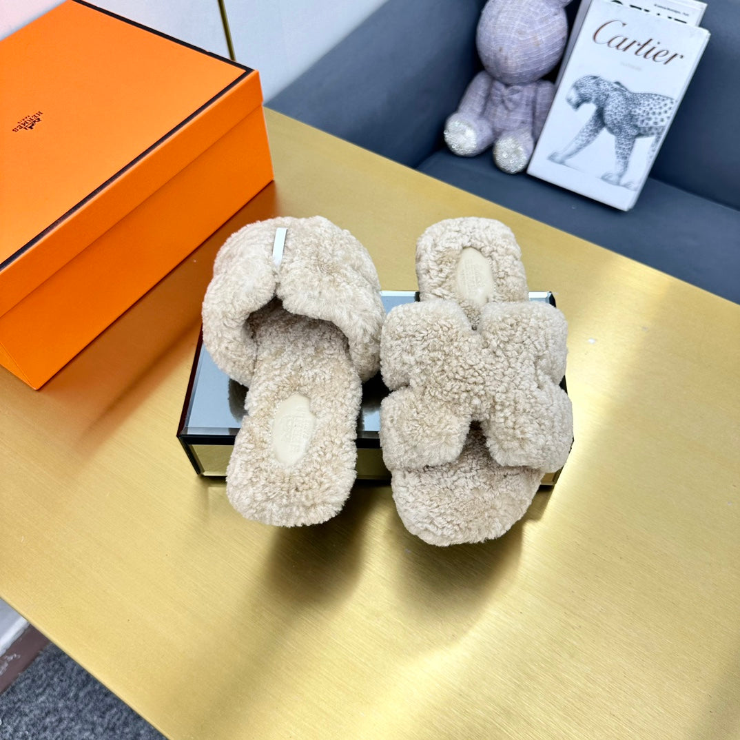 0RAN SHEARLING SANDALS ECRU TAN - 图片 7