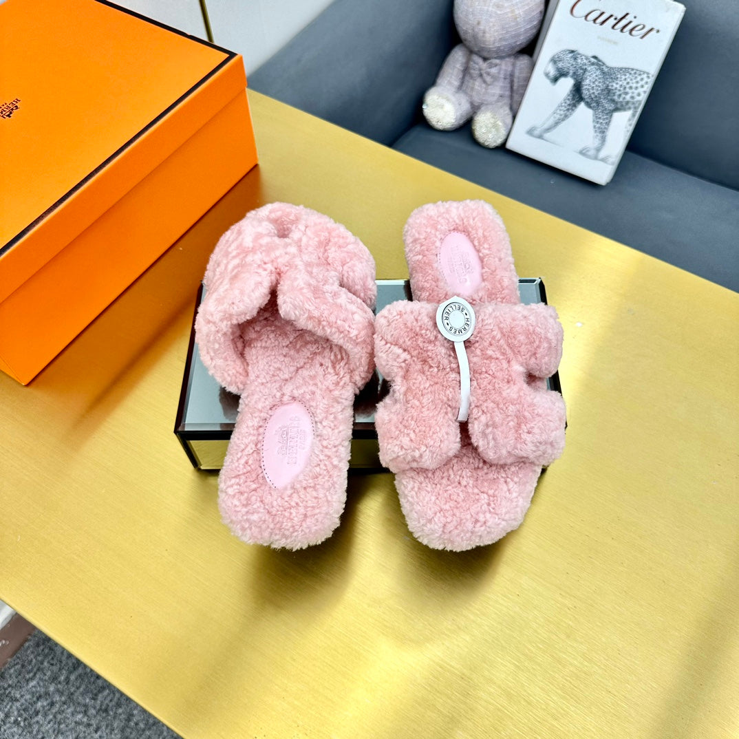 0RAN SHEARLING SANDALS BABY PINK - 图片 3