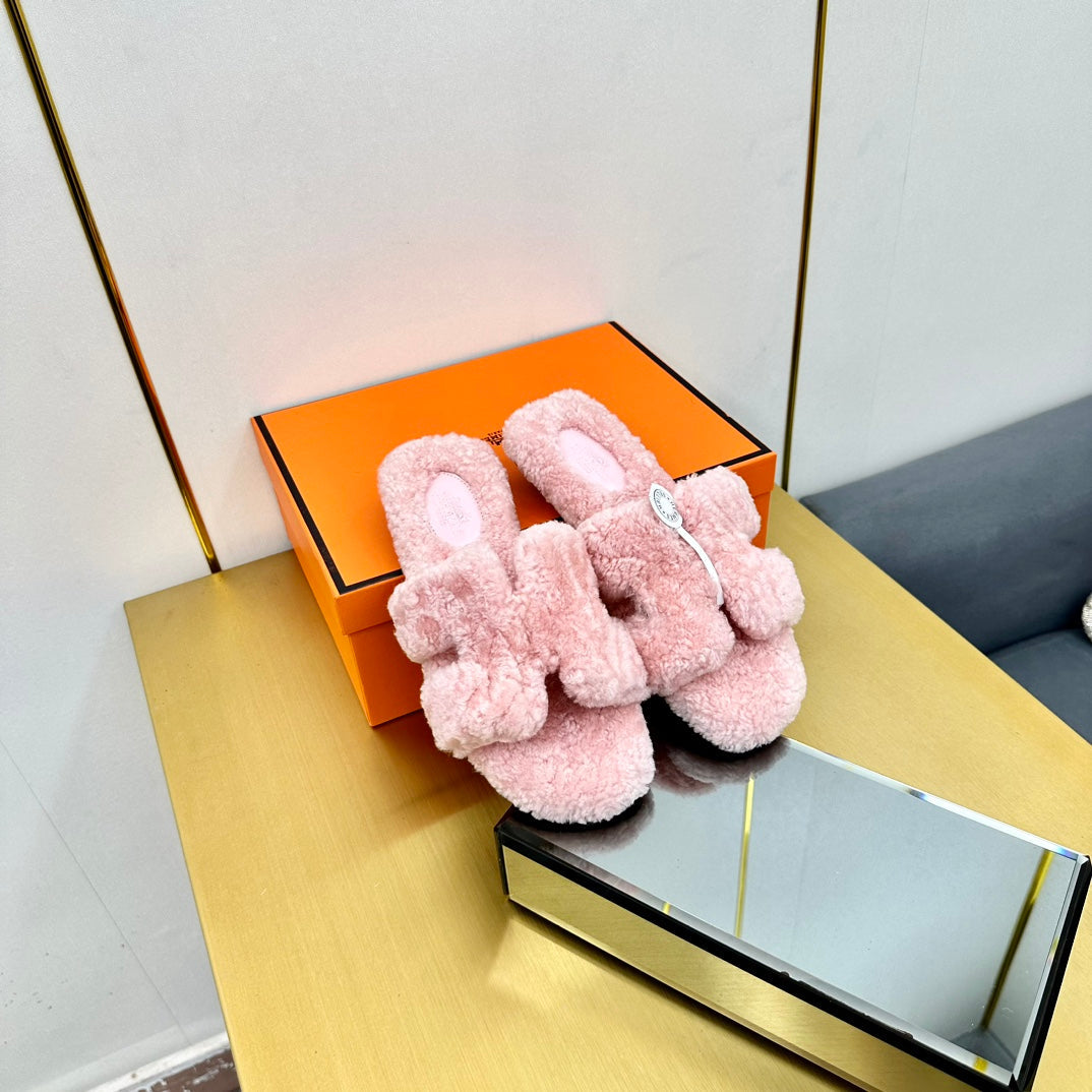 0RAN SHEARLING SANDALS BABY PINK - 图片 7