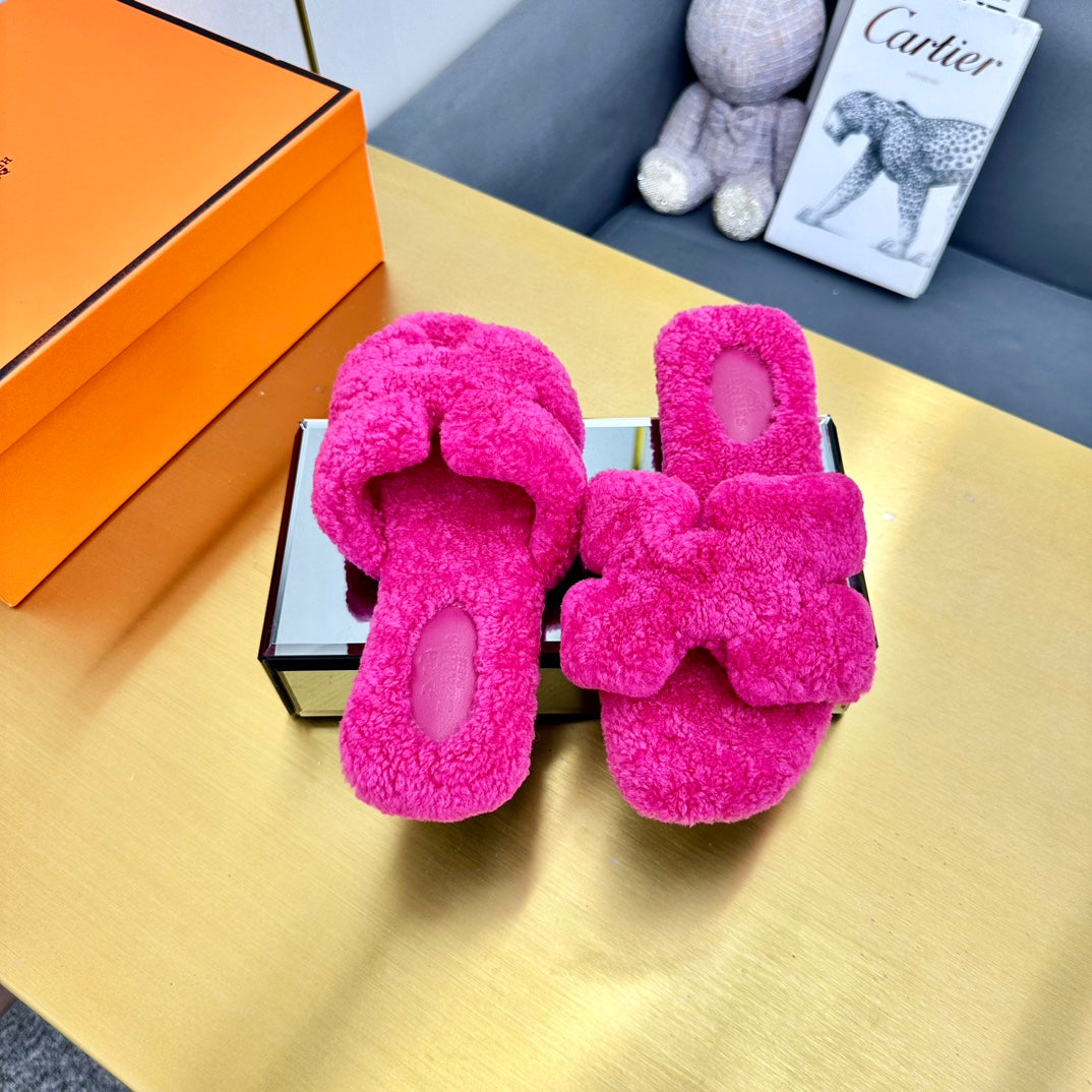 0RAN SHEARLING SANDALS BRIGHT PINK - 图片 6