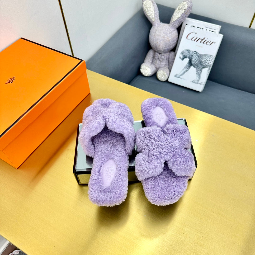 0RAN SHEARLING SANDALS PERIWINKLE PURPLE - 图片 7