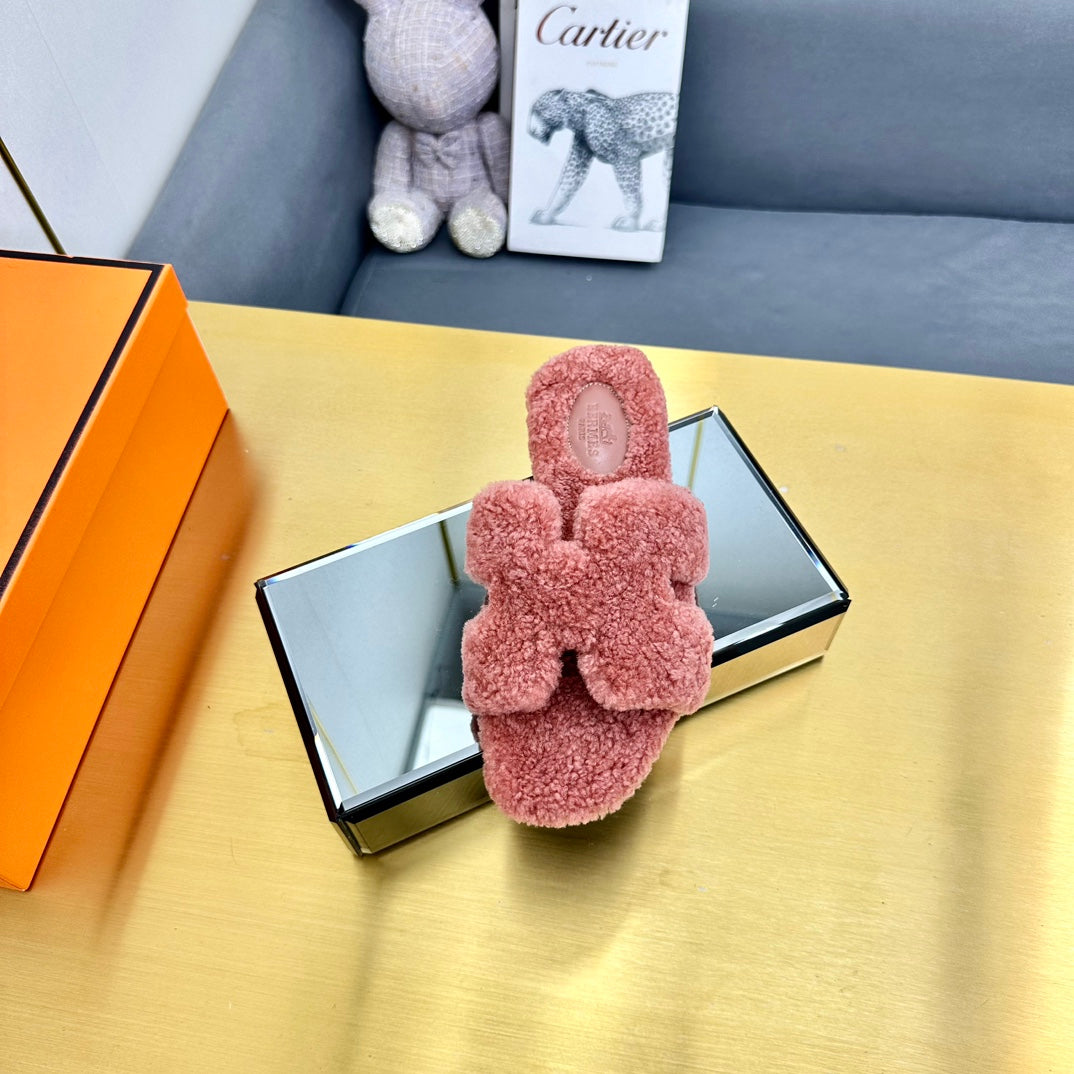 0RAN SHEARLING SANDALS PUNCH PINK - 图片 6