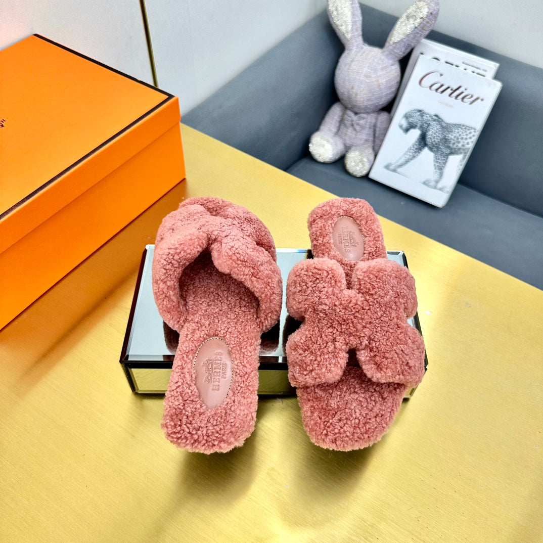 0RAN SHEARLING SANDALS PUNCH PINK - 图片 7