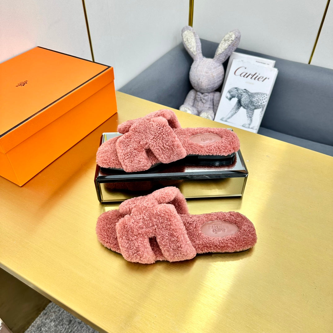 0RAN SHEARLING SANDALS PUNCH PINK - 图片 4