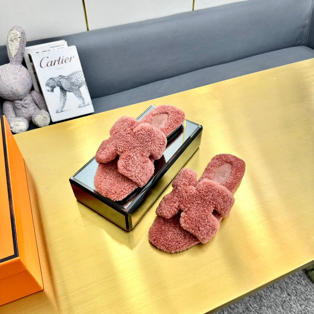 0RAN SHEARLING SANDALS PUNCH PINK - 图片 3